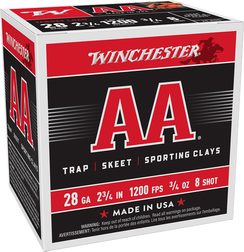 Winchester Ammo AA288 AA  28Gauge 2.75" 3/4oz 8Shot 25 Per Box/10 Case