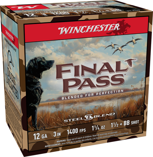 Winchester Ammo FP123BB15 Final Pass  12Gauge 3" 1 1/4oz BB/1.5Shot 25 Per Box/10 Case
