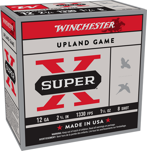 Winchester Ammo X128 Super X Heavy Game Load High Brass 12Gauge 2.75" 1 1/4oz 8Shot 25 Per Box/10 Case