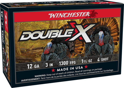 Winchester Ammo STH1234 Double X High Velocity Turkey 12Gauge 3" 1 3/4oz 4Shot 10 Per Box/10 Case