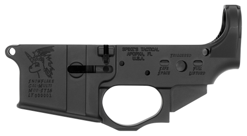 Spikes STLS030 Snowflake Stripped Lower Receiver Multi-Caliber 7075-T6 Aluminum Black Anodized for AR-15