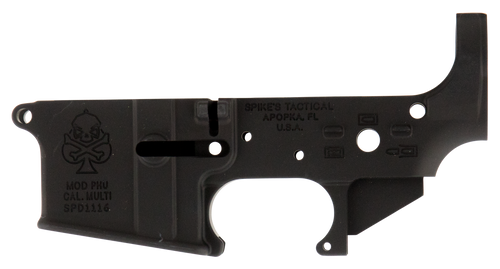 Spikes STLS029 PHU Spade Stripped Lower Receiver Multi-Caliber 7075-T6 Aluminum Black Anodized for AR-15