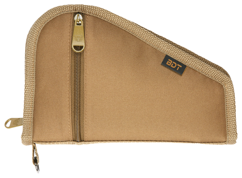 Bulldog BDT619T Deluxe Pistol Case With Pocket & Sleeve, Tan Water-Resistant Outer Shell, Impact-Resistant Padding, Heat-Resistant Quilted Lining 9"L x 6"H