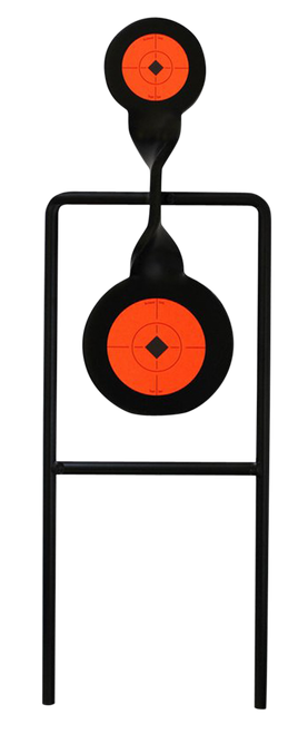 Birchwood Casey 46244 World of Targets Double Mag Handgun Black/Orange Steel Bullseye Standing