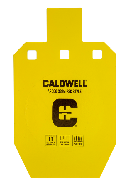 Caldwell 1116697 C  Yellow Powder Coat AR500 Steel 10" L x 6.1" W x 0.4" D 33% Hanging