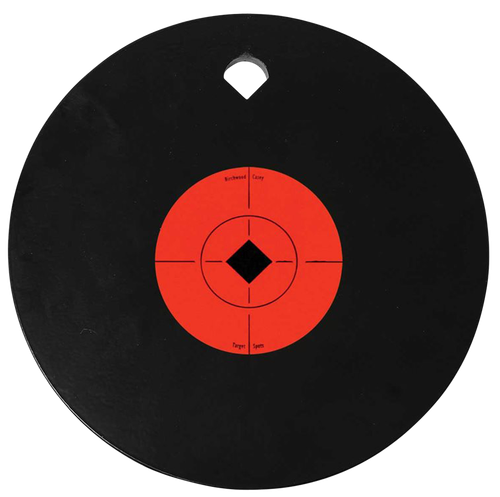 Birchwood Casey 47614 World of Targets Single Hole 10" Pistol/Rifle Black/Orange AR500 Steel Circle w/Crosshair & Diamond 0.38" Thick Hanging