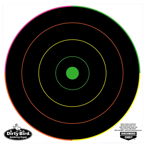 Birchwood Casey 35820 Dirty Bird  8" Bullseye Tagboard Hanging Pistol/Rifle Black/Green 20 Per Pkg