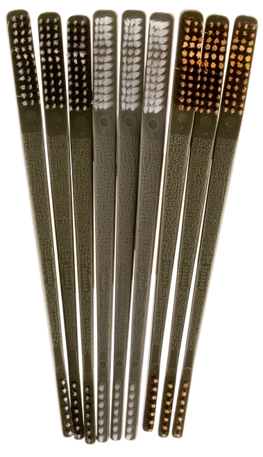 Otis FG316BP AP Brushes Variety Pack Multi-Caliber Universal Firearm 10" Long Bronze/Nylon/Stainless Steel Bristles 9 Per Pkg