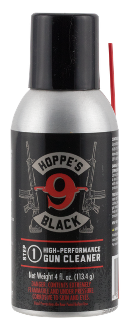 Hoppe's HBC4A Black Gun Cleaner Removes Oil Grease Dirt 4 oz. Aerosol Can with Extension Tube