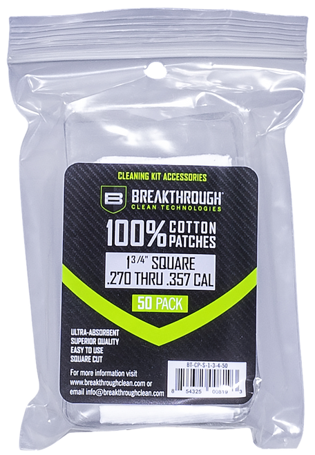 Breakthrough Clean BTCPS13450 Square Patches 270/357 Cal 1.75" 50 Pack