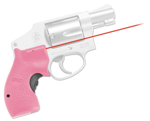 Crimson Trace 0134801 Lasergrips  Fits S&W J-Frame Round Butt, Red Laser 633nM Wavelength 5mW Output, Pink Polymer
