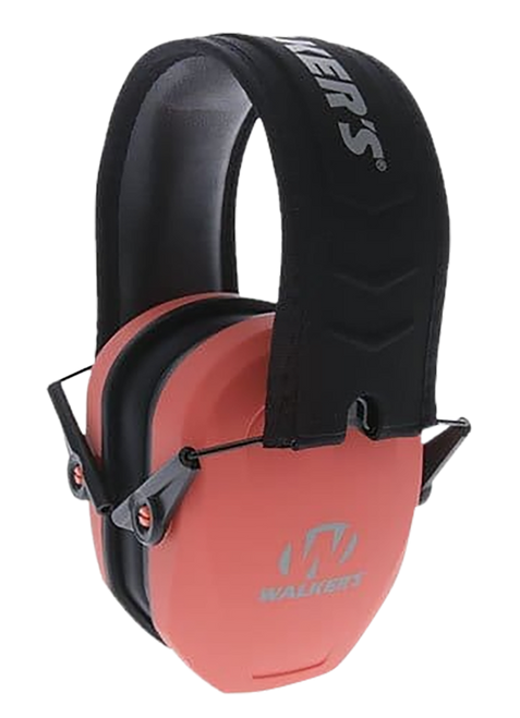 Walker's GWPRSMPASCOR Razor Slim Passive Muff 27 dB Over the Head Coral/Black Polymer