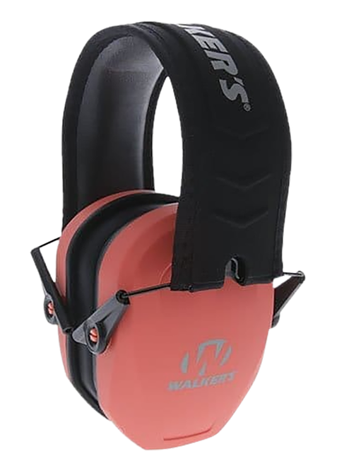 Walker's GWPRSMPASCOR Razor Slim Passive Muff 27 dB Over the Head Coral/Black Polymer