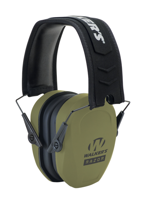 Walker's GWPRSMPASODG Razor Slim Passive Muff 27 dB Over the Head OD Green/Black Polymer