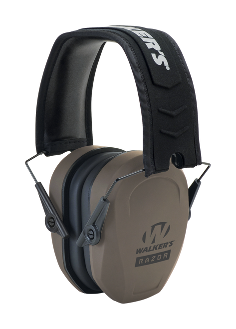 Walker's GWPRSMPASFDE Razor Slim Passive Muff 27 dB Over the Head Flat Dark Earth/Black Polymer