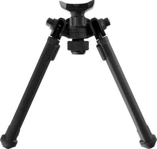 Magpul MAG1075-BLK Bipod  made of Aluminum with Black Finish, Sling Stud Attachment, 6.30-10.30" Vertical Adjustment, & Rubber Feet for AR-Platform