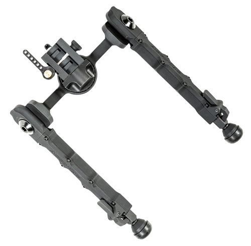 Accu-Tac FCSRBG200 FC-5 G2 Bipod made of Black Hardcoat Anodized Aluminum with Picatinny Attachment, Steel Feet & 6"-10.60" Vertical Adjustment