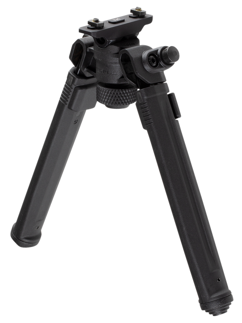 Magpul MAG933-BLK Bipod  made of Aluminum with Black Finish, M-LOK Attachment, Rubber Feet, 6.30-10.30" Vertical Adjustment for AR-Platform