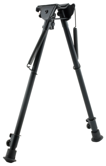 Harris Bipods H1A2 Non-Swivel H Swivel Stud, 13.50-23" Black Steel/Aluminum, Rubber Feet