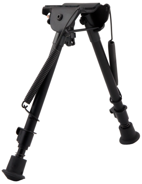 Harris Bipods LM1A2 Non-Swivel L Swivel Stud, 9-13", Black Steel/Aluminum, Notched Legs, Rubber Feet