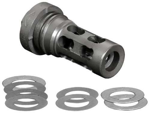 Yankee Hill 4302MB28A QD Light Tactical Muzzle Brake made of Black Finish Steel with 1/2"-28 tpi Threads for 30 Cal AR-Platform