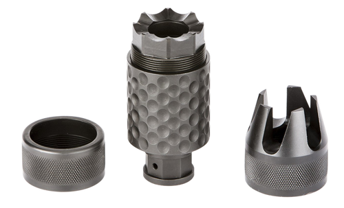 Spikes Tactical SAKB0100 Barking Spider2 Muzzle Brake Black Nitride 4140 Chromoly Steel with 1/2"-28 tpi Threads, 3.75" OAL & 1.40" Diameter for 5.56x45mm NATO