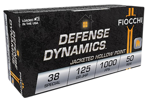Fiocchi 38F Defense Dynamics  38Special 125gr Jacketed Hollow Point 50 Per Box/20 Case