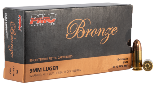 PMC 9G Bronze  9mmLuger 124gr Full Metal Jacket 50 Per Box/20 Case