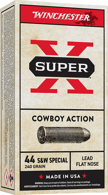 Winchester Ammo USA44CB Super X Cowboy Action 44S&WSpl 240gr Lead Flat Nose 50 Per Box/10 Case