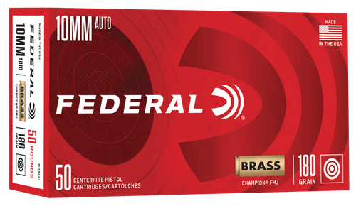 Federal WM5221 Champion Training 10mmAuto 180gr Full Metal Jacket 50 Per Box/20 Case