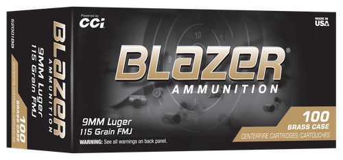 CCI 52001BB  BLAZER BRASS  9MM  115GR  100/10