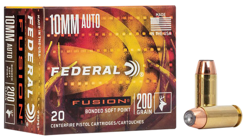 Federal F10FS1 Fusion Handgun 10mmAuto 200gr Fusion Soft Point 20 Per Box/10 Case