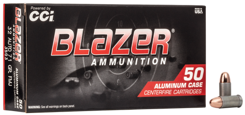 CCI 3503 Blazer Handgun 32ACP 71gr Total Metal Jacket 50 Per Box/20 Case