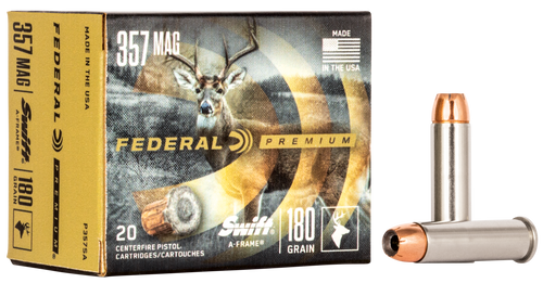 Federal P357SA Premium  357Mag 180gr Swift A Frame 20 Per Box/10 Case