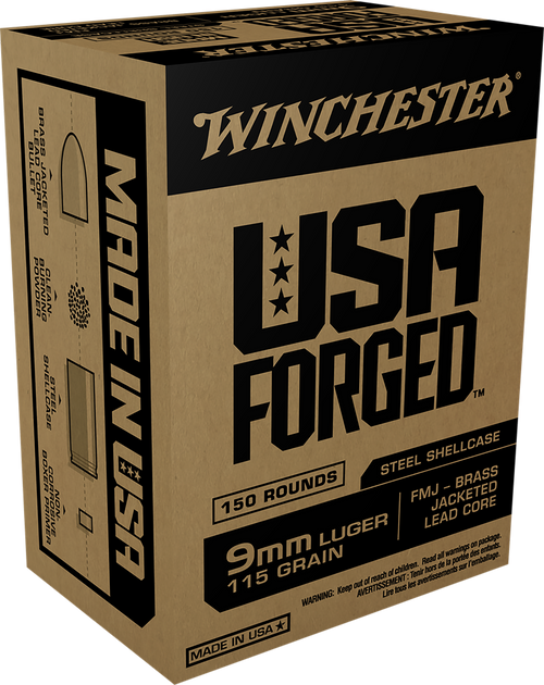 Winchester Ammo WIN9S USA Forged 9mmLuger 115gr Full Metal Jacket 150 Per Box/5 Case