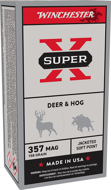 Winchester Ammo X3575P Super X  357Mag 158gr Jacketed Soft Point 50 Per Box/10 Case