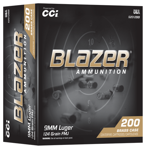 CCI 52012BB  BLAZER BRASS  9MM  124GR  200/5