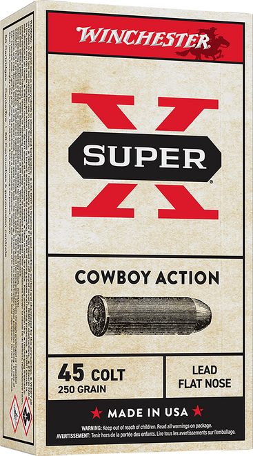 Winchester Ammo USA45CB Super X Cowboy Action 45Colt 250gr Lead Flat Nose 50 Per Box/10 Case