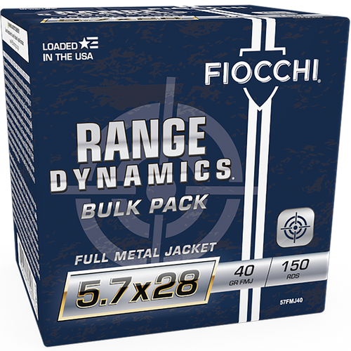 Fiocchi 57FMJ40 Range Dynamics  5.7x28mm 40gr Full Metal Jacket 150 Per Box/3 Case *Bulk
