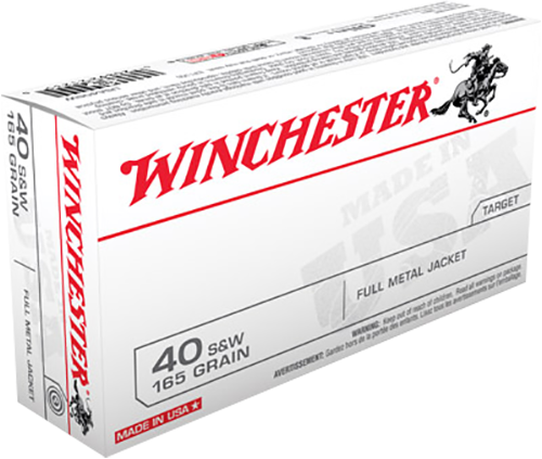 Winchester Ammo USA40SW USA  40S&W 165gr Full Metal Jacket Flat Nose 50 Per Box/10 Case