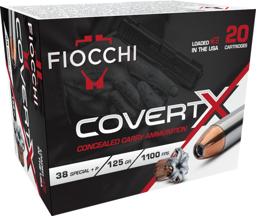 Fiocchi 38CCWA CovertX  38Special +P 125gr Jacketed Hollow Point 20 Per Box/10 Case