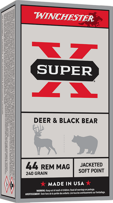 Winchester Ammo Q4240 USA  44RemMag 240gr Jacketed Soft Point 50 Per Box/10 Case