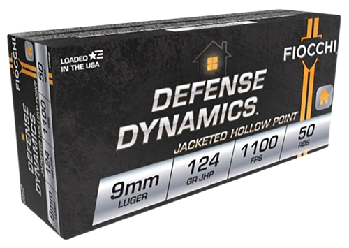 Fiocchi 9APBHP Defense Dynamics  9mmLuger 124gr Jacketed Hollow Point 50 Per Box/20 Case *Worn