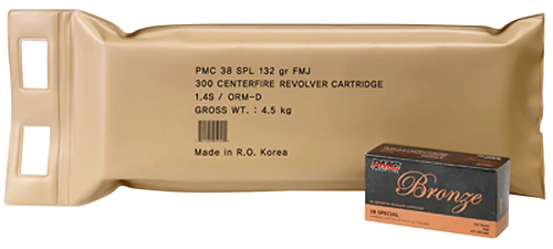 PMC 38GBP Bronze Battle Pack 38Special 132gr Full Metal Jacket 300 Per Box/3 Case