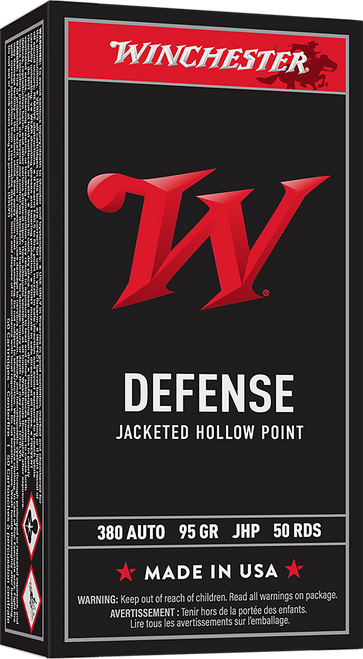 Winchester Ammo USA380JHP USA  380ACP 95gr Jacketed Hollow Point 50 Per Box/10 Case