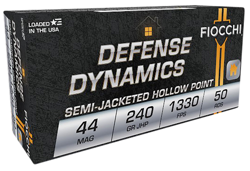 Fiocchi 44D500 Defense Dynamics  44RemMag 240gr Jacketed Hollow Point 50 Per Box/10 Case