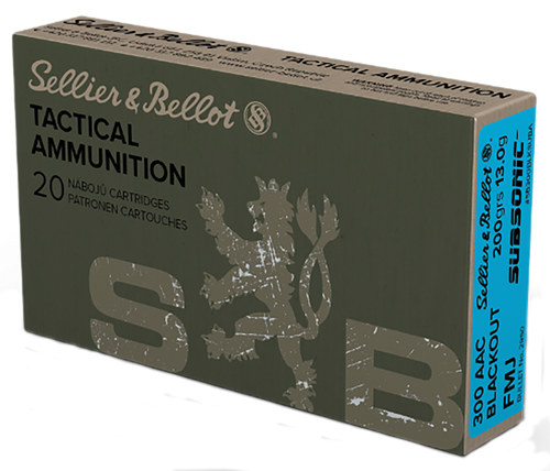 Sellier & Bellot SB300BLKSUBA Rifle  300Blackout 200gr Full Metal Jacket Subsonic 20 Per Box/50 Case