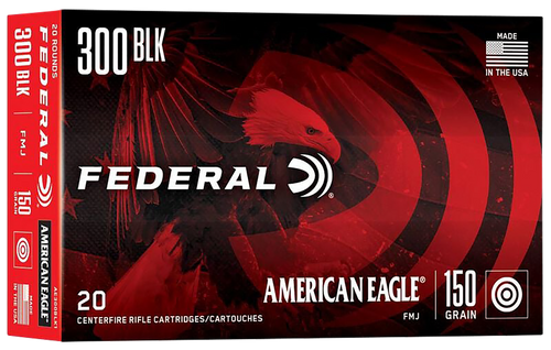 Federal AE300BLK1 American Eagle Rifle 300Blackout 150gr Full Metal Jacket Boat Tail 20 Per Box/25 Case