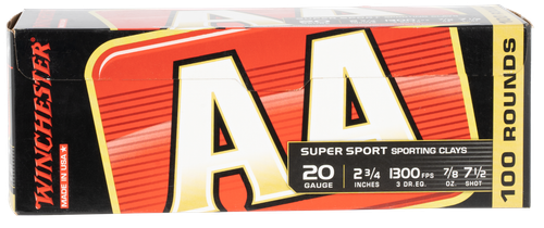 Winchester Ammo AASC207VP AA Sporting Clay 20Gauge 2.75" 7/8oz 7.5Shot 100 Bx/2 Case *Value Pack