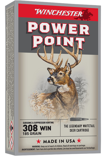 Winchester Ammo X308SUBX Power-Point  308Win 185gr 20 Per Box/10 Case